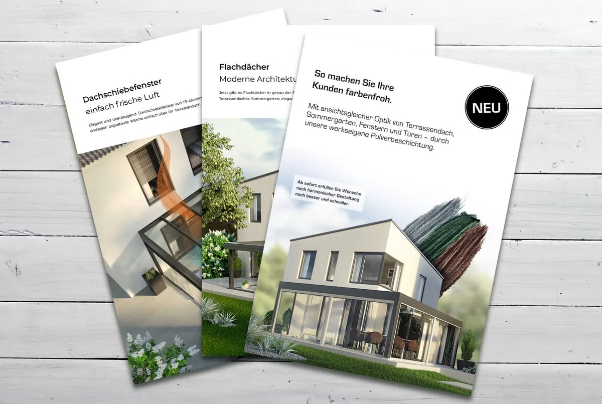 TS Aluminium: Flachdach, Dachschiebefenster und Trendfarben
