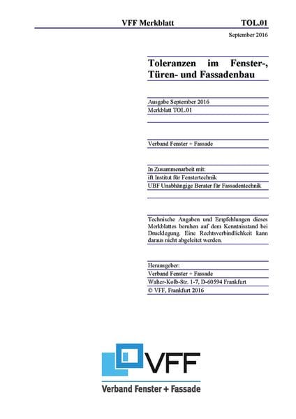 2 VFF-Merkblatt „Toleranzen“