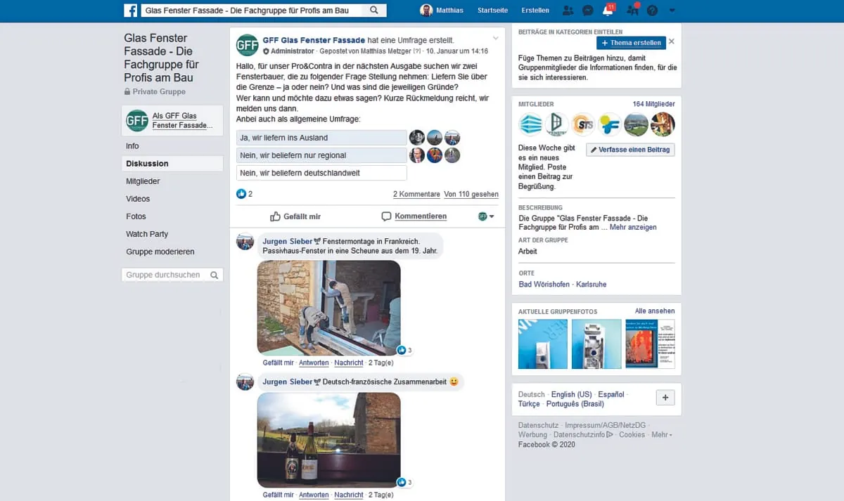 Facebook-Gruppe für Expertenaustausch