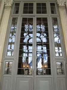 Holzsprossen aus kleinen Scheiben zusammengesetzt