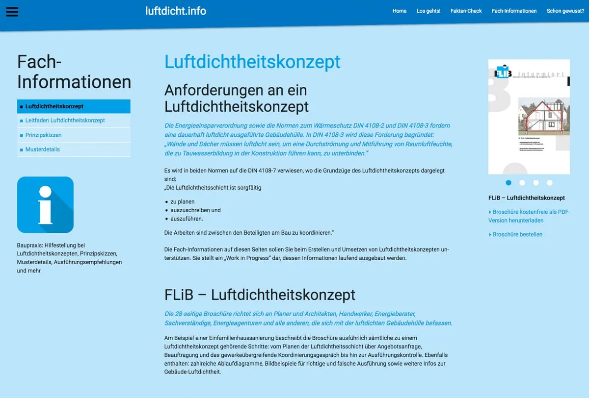 FLiB stellt Luftdicht.info-Portal neu auf
