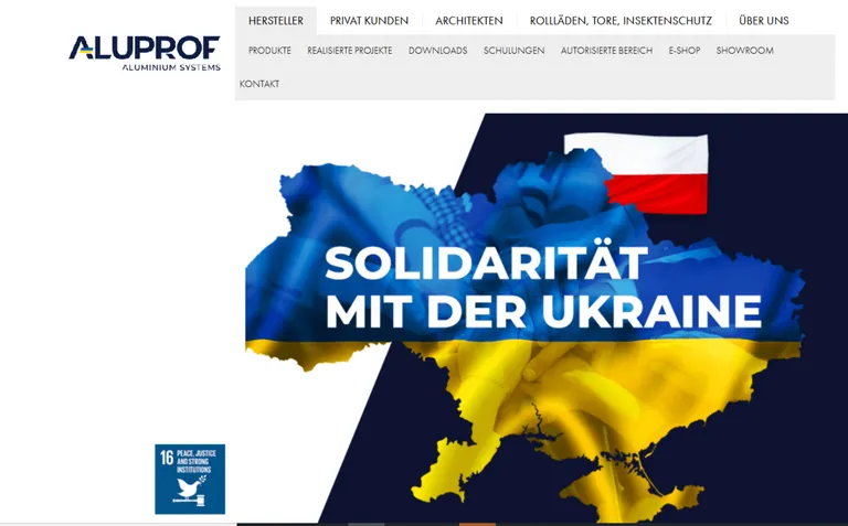Aluprof zeigt Solidarit&auml;t mit der Ukraine