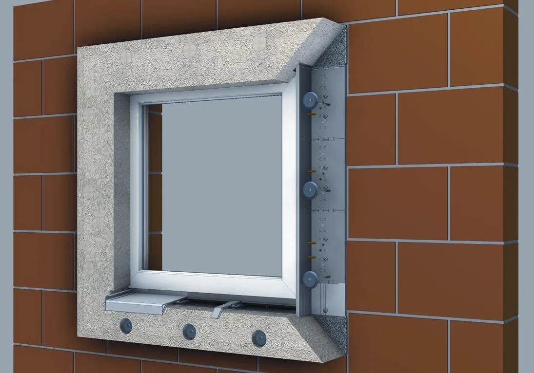 Fenster vor der Wand montieren