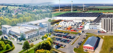 Werk und Verwaltung arbeiten komplett mit erneuerbarer Energie