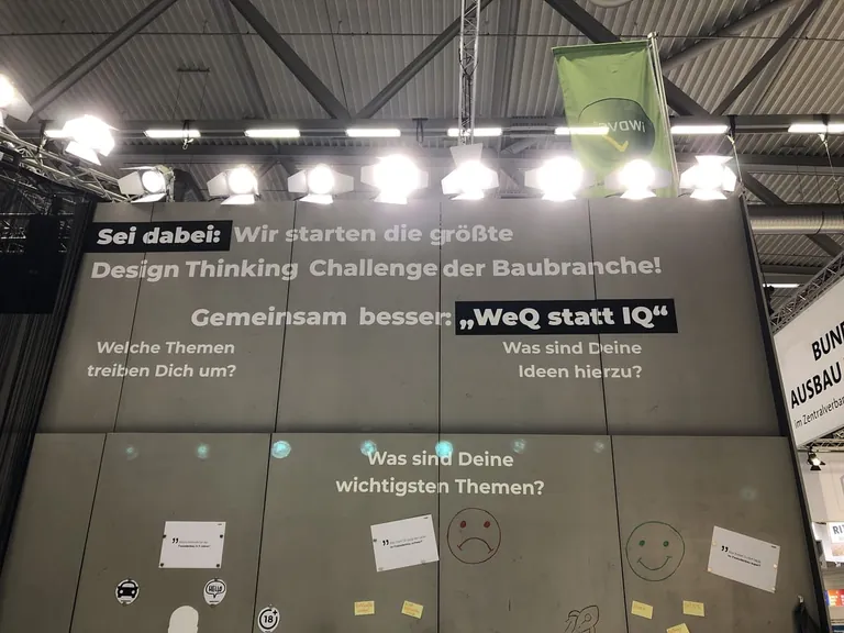 iWDVS-Messestand auf der FAF 2019 mit Blick auf die Design Thinking Wand