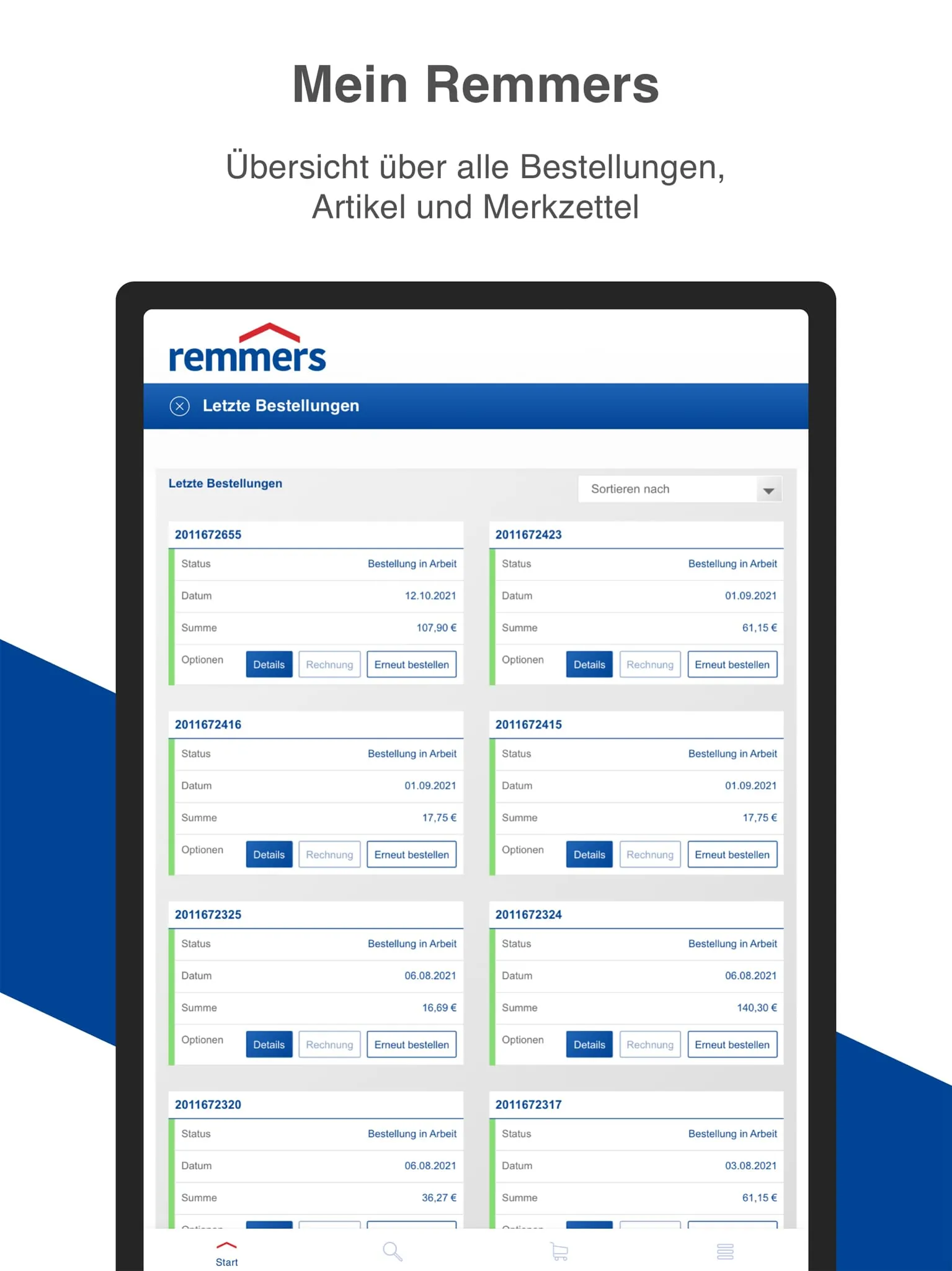 Remmers: Kundenkonto to go