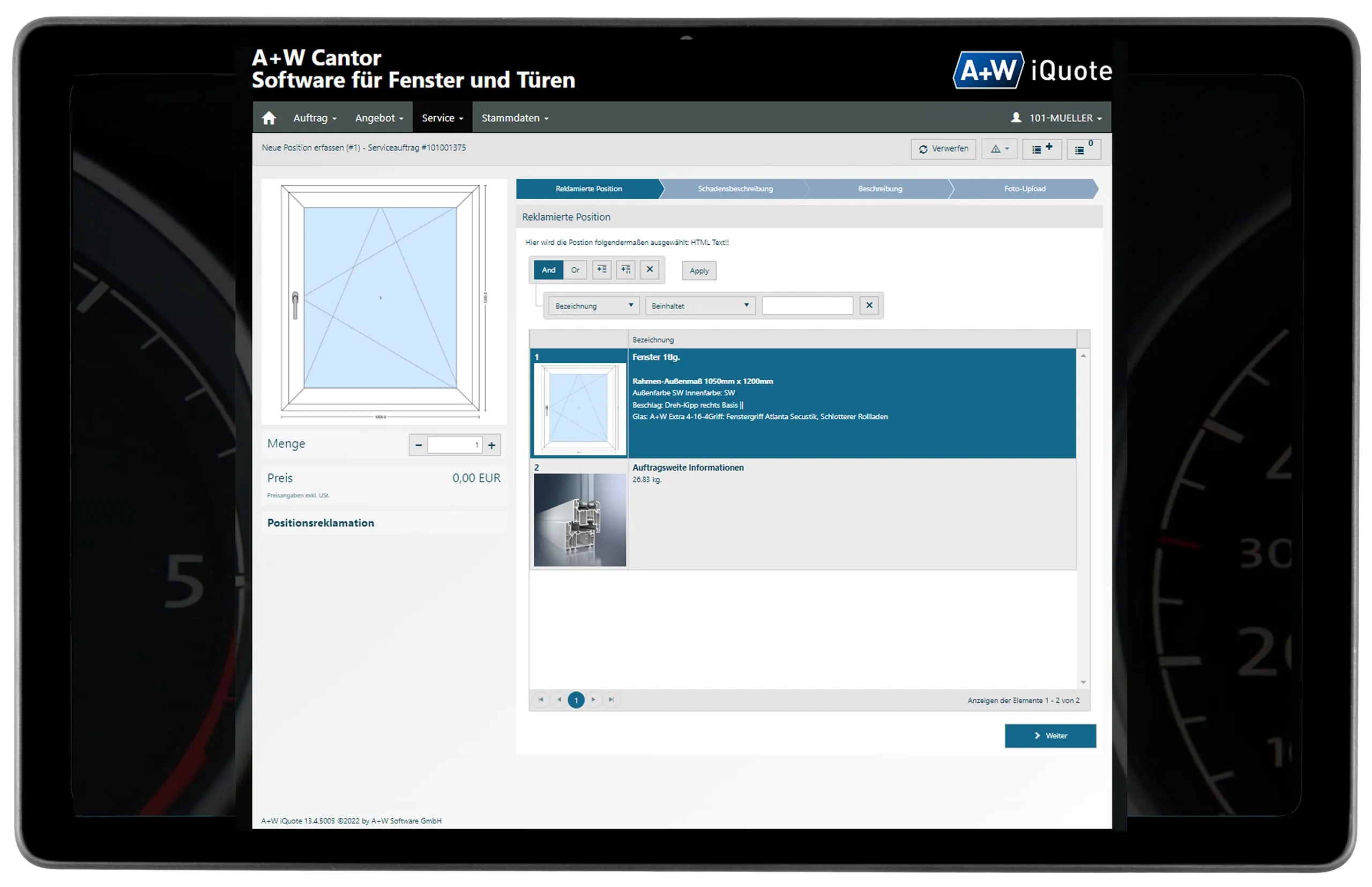 Servicemanagement mit dem Web-Konfigurator A+W iQuote