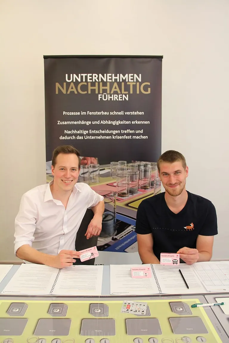 Das Gewinner-Team des Profine Planspiels: Tobias Lauber und Steffen Kutzschbach.