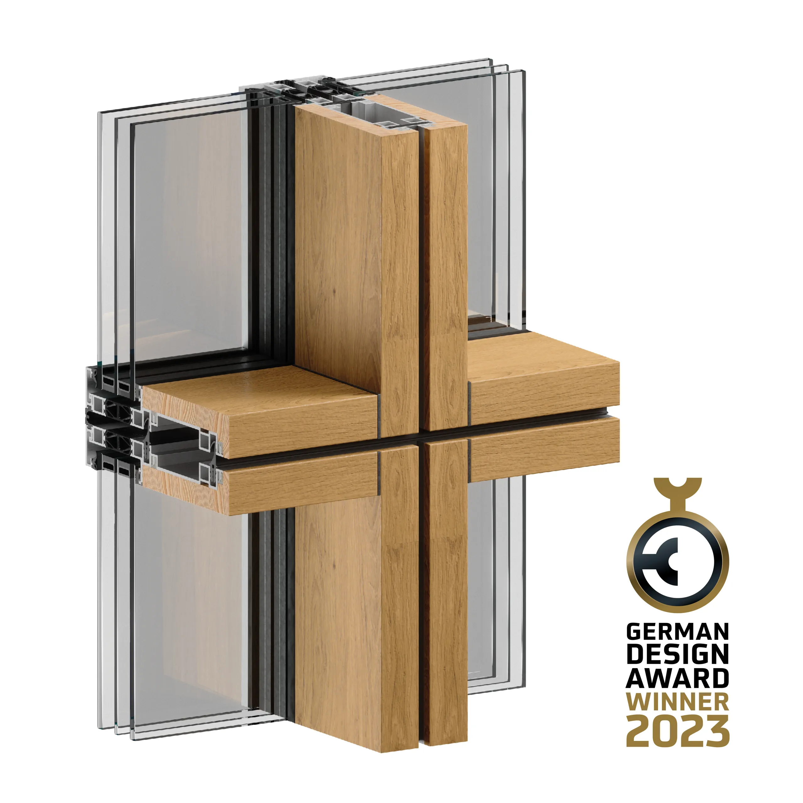 Gutmann gewinnt mit Holz/Aluminium-Elementfassade den German Design Award