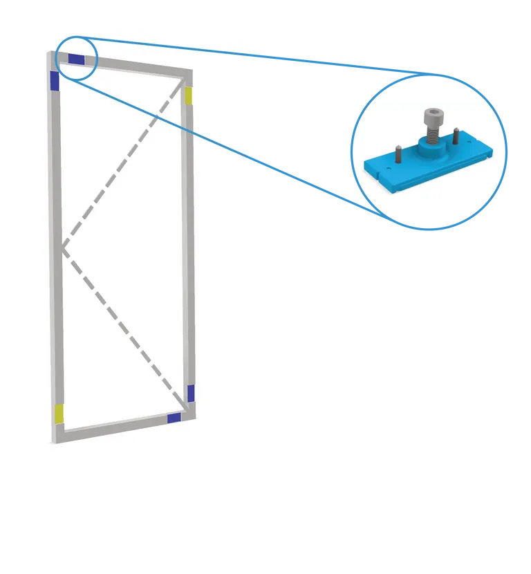 Einbauposition einer KVE (Klotz) in einem Fl&uuml;gel mit Drehfunktion