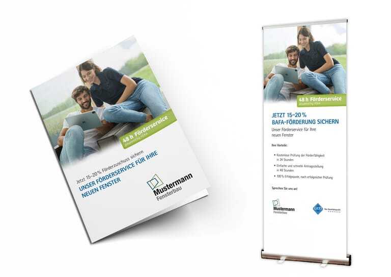 Die Werbemittel für den Veka 48-Stunden-Förderservice
