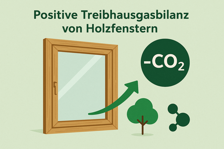 Das Fact Sheet des BPH zeigt, dass Holz- und Holz-Alu-Fenster ein deutlich geringeres Treibhauspotenzial als andere Rahmenmaterialien haben.