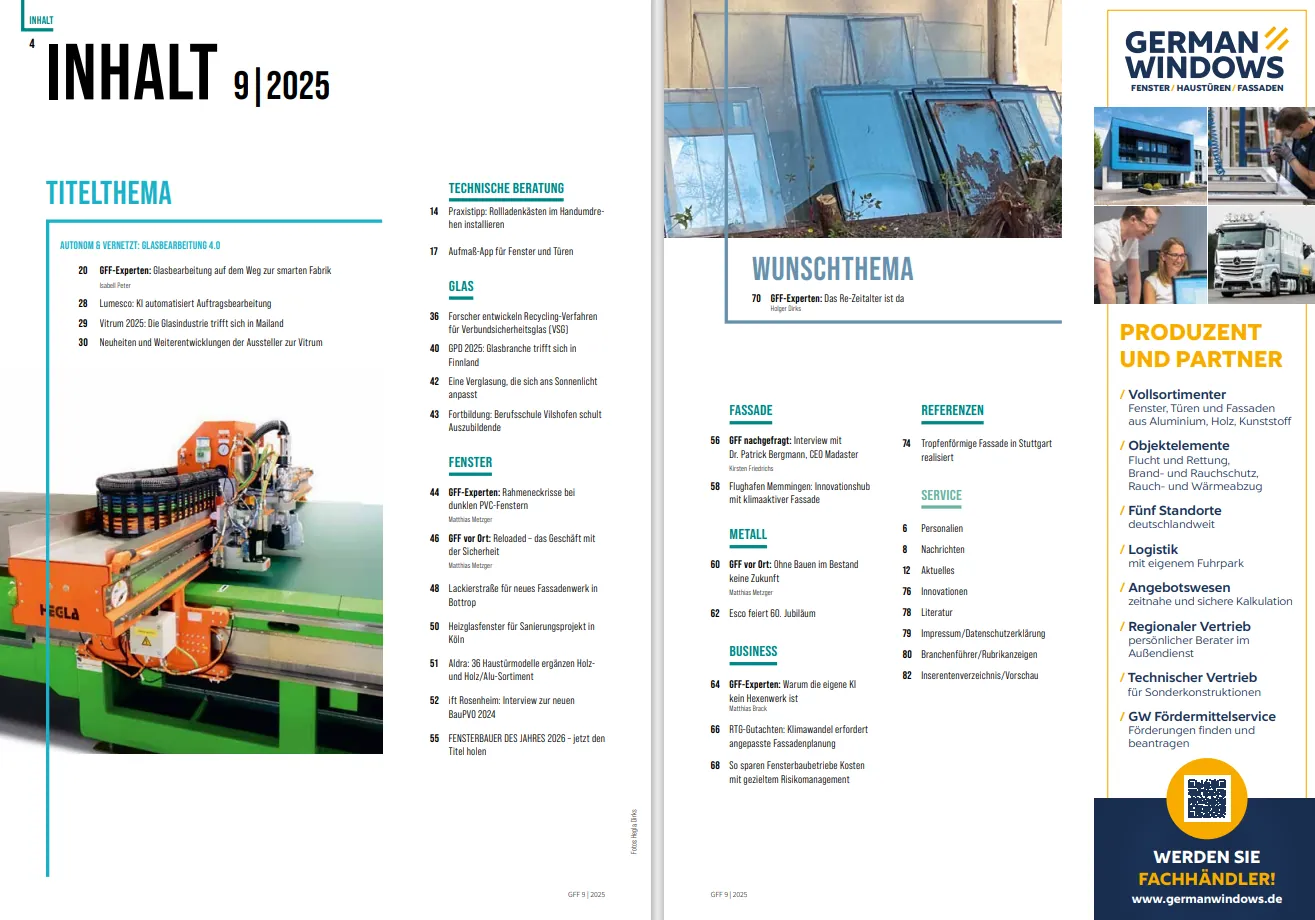 Neue GFF-Ausgabe: Von KI bis zu Rahmeneckrissen