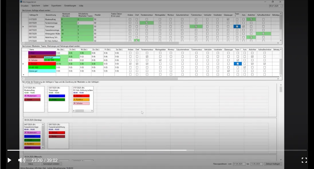 Montage im Detail planen