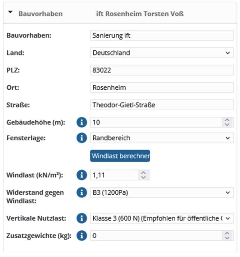 Angaben zum Bauvorhaben.