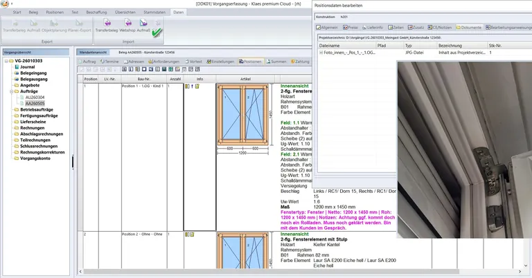 Klaes Aufma&szlig; Connect integriert Aufma&szlig;daten inkl. Hinweisen und Detailbildern direkt in die Klaes Software.