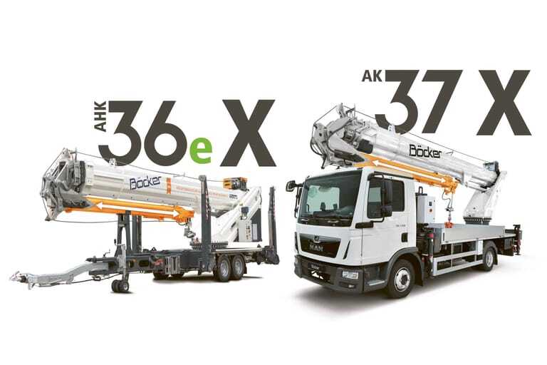 Auf den 360° Höhentagen zeigt Böcker unter anderem den neuen Anhängerkran AHK 36e X und den Autokran AK 37 X. Beide besitzen einen zweifach vollhydraulisch teleskopierbaren Ausleger.