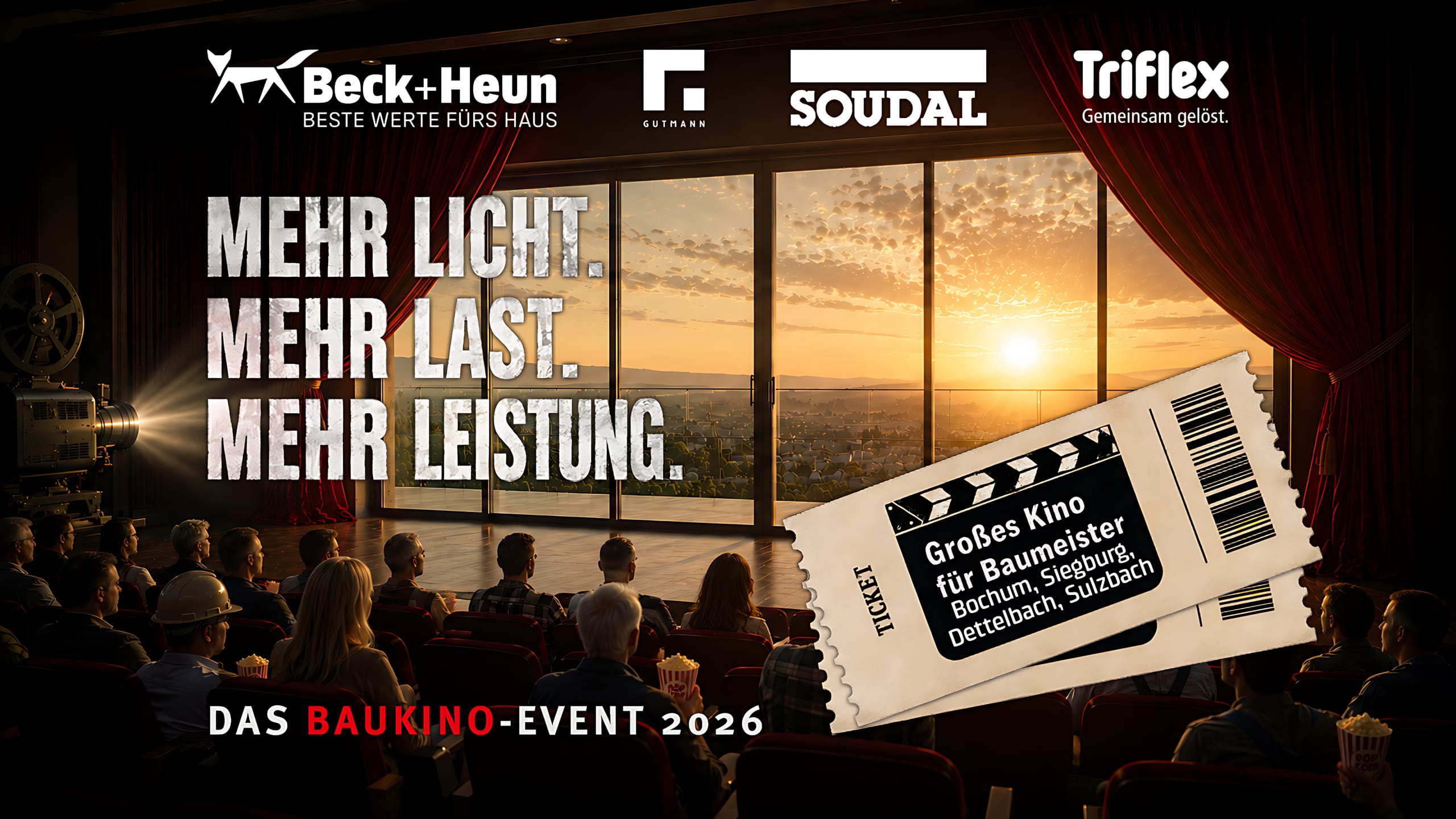 Baukino-Event 2026: Fensteranschlüsse in der Hauptrolle