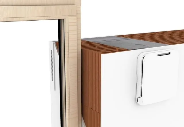 Mit der flexiblen Luftführung in der Fensterlaibung lässt sich die Frischluftzufuhr dezent realisieren – ohne sichtbare Außenhaube und mit Erhalt des Fassadenbildes.